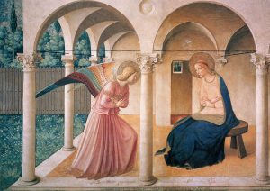 Fra Angelico's fresco with Angel Gabriel and the Virgin Mary